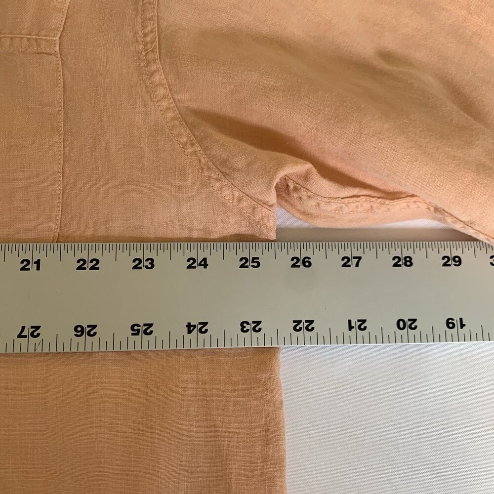 Indigo‎ Palms Tommy Bahama Shirt Men L Orange 100% Linen Button Up Beach Relax - Picture 4 of 4